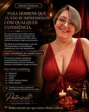 Patricia | Prazer e Conexão para Homens 45+ Massagista em