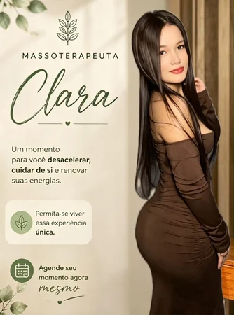Clara Massoterapeuta atendimento confortável e discreto.
