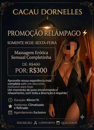PROMOÇÃO DE SEXTA FEIRA MASSAGEM ERÓTICA | de 400 por 300